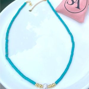 Turquoise necklace/14k gold plated